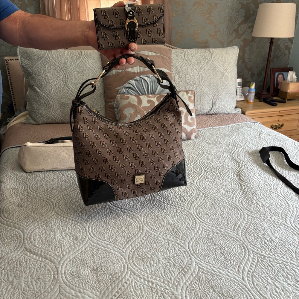 Dooney & Bourke Signature Hobo Bag + Matching Wallet